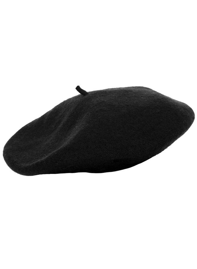 Black French Style Beret Women'S Classic Beret Hat For Casual Use 1 Piece