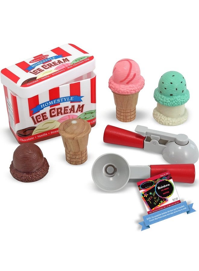 Ice Cream Scoop Set Play Food Set Bundle With 1 Theme Compatible M&D Scratch Fun Minipad (04087)