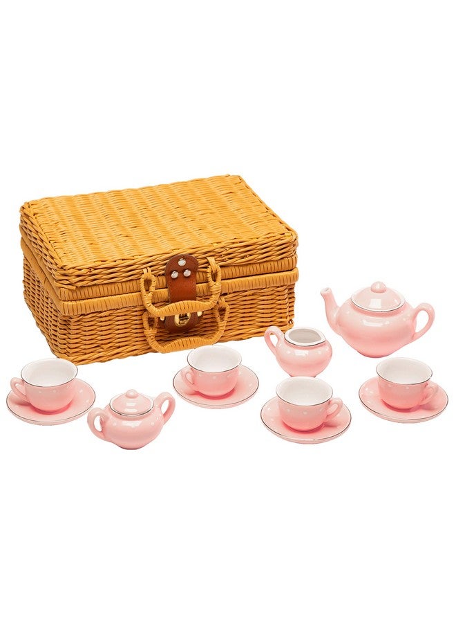 Children'S Porcelain Play Tea Set 13Pcs Light Pink