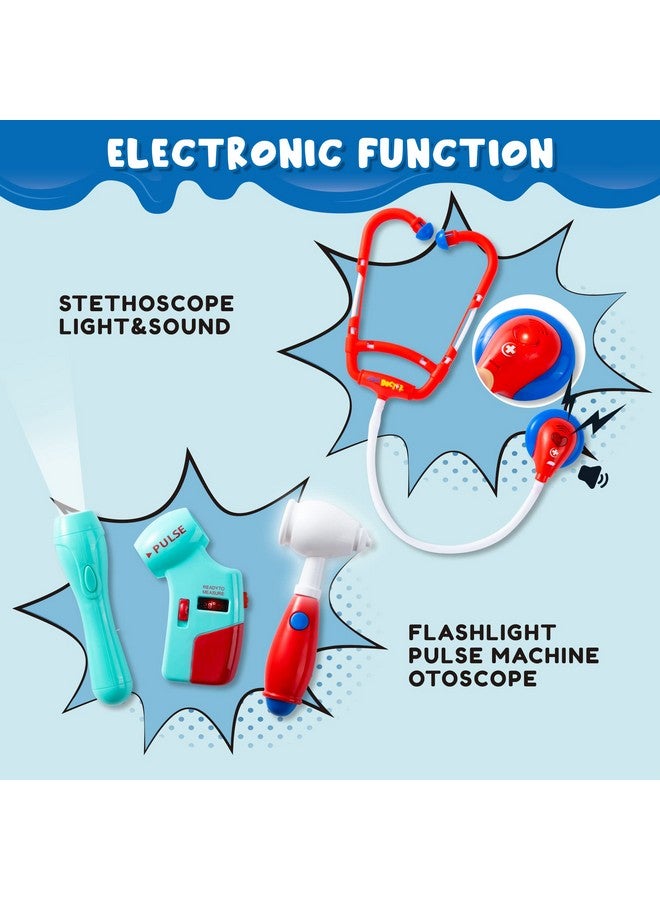 31Pcs Doctor Kit For Kidspretend Play Toys Educational Dentist Medical Kit With Electronic Stethoscopedoctor Role Play Costumedurable Medical Dr Kit Toys For Boys Girls Gifts Ages 3+