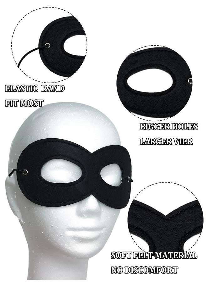 6 Pieces Civilight Superhero Masks Halloween Dress Up Masks Black Felt Eye Masks Cosplay Half Masks With Elastic Rope For Kids
