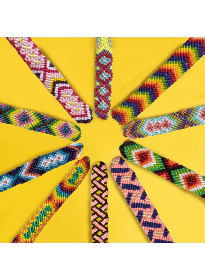 10 Pcs Woven Bracelet Bulk For Kids Nepal Style Friendship Bracelets Handmade Braided Rope Wrist String Chain (Random Colors & Patterns)