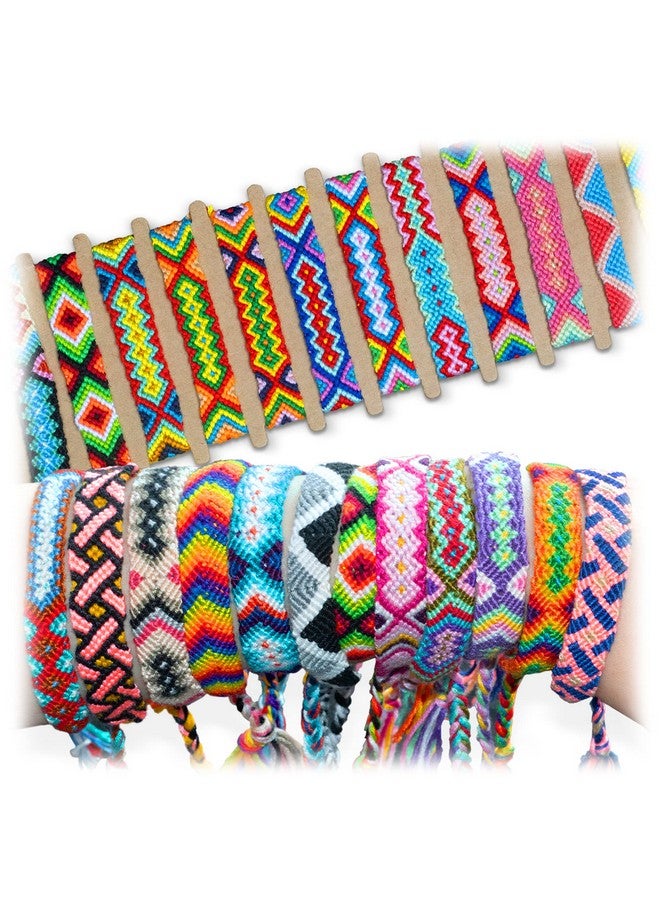 10 Pcs Woven Bracelet Bulk For Kids Nepal Style Friendship Bracelets Handmade Braided Rope Wrist String Chain (Random Colors & Patterns)