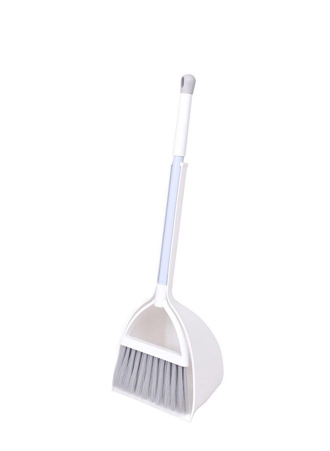 Mini Broom With Dustpan For Kidslittle Housekeeping Helper Set (White+Grey)