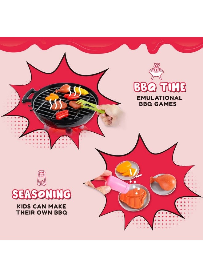 24 Pcs Little Chef Barbecue Bbq Cooking Kitchen Toy Interactive Grill Play Food Cooking Playset For Kids Kitchen Pretend Play