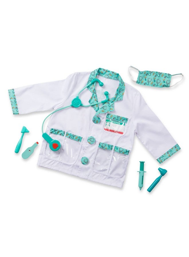 Doctor Role Play Dressup Set (7 Pcs) Pretend Play Costume And Kit With Stethoscope For Kids