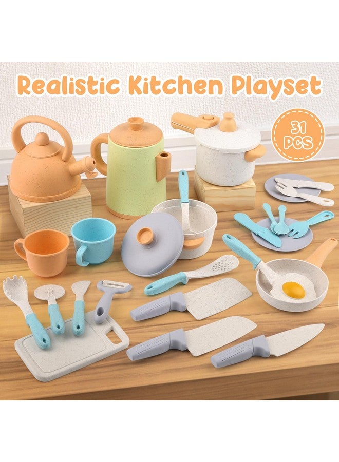 Play Kitchen Accessories Toy Set Pretend Pots And Pans Utensils Playset For Kids Cooking Play Set For Toddlers Boys And Girls