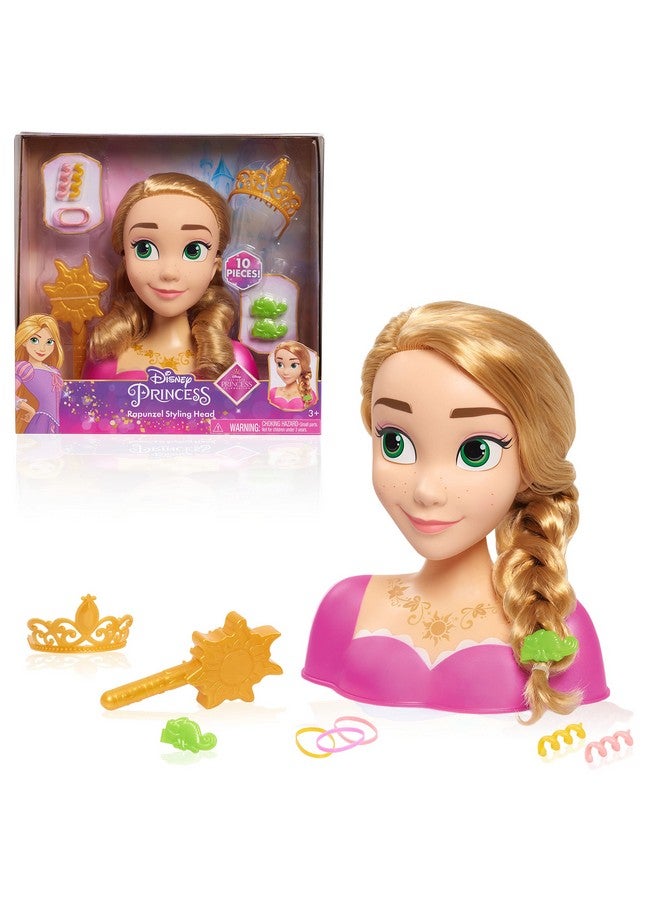 Rapunzel Styling Head Blonde Hair 10 Piece Pretend Play Set Tangled Officially Licensed Kids Toys For Ages 3 Up By Just Play