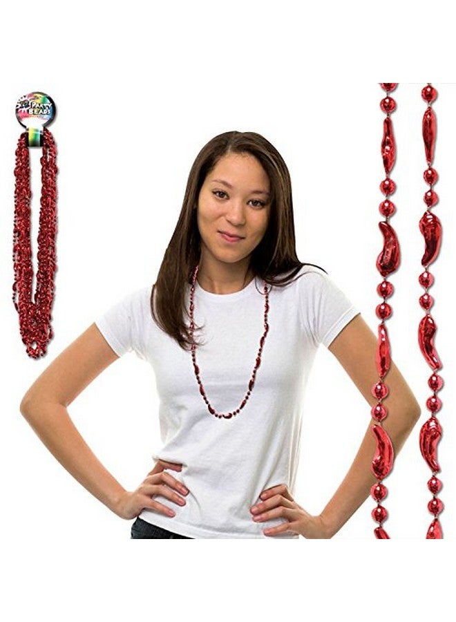 12 Pack Hot Chili Pepper Bead Necklaces In Bulk Mardi Gras Party Favors Tossing Beads Party Supplies Cinco De Mayo Day Of The Dead