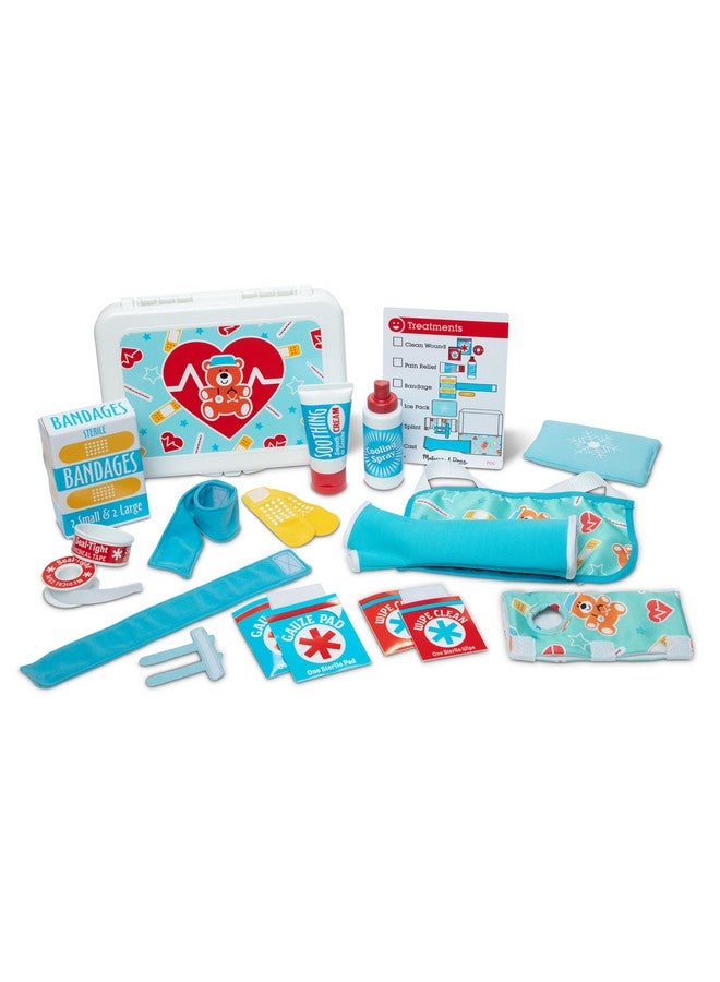 Get Well First Aid Kit Play Set 25 Toy Pieces Pretend Play Reusable Bandages