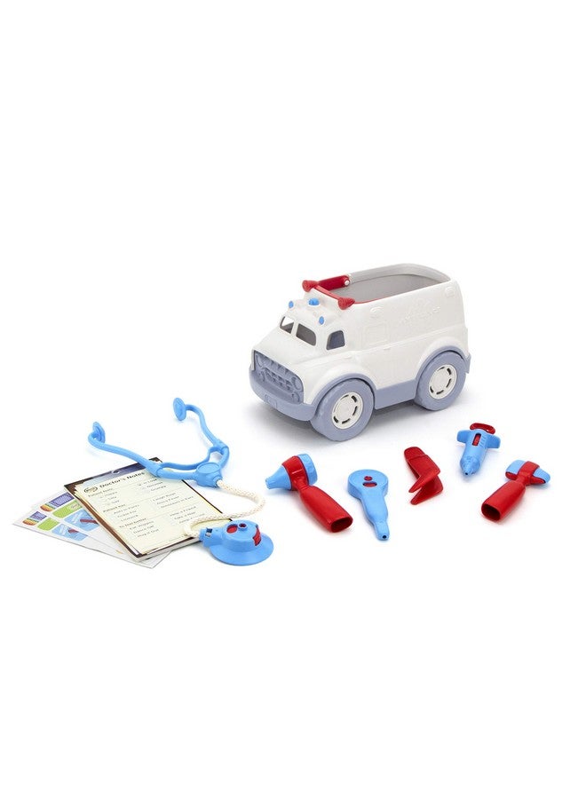 Ambulance & Doctor'S Kit Redblue Ffp 10 Piece Pretend Playmotor Skillslanguage & Communication Kids Role Play Toy Vehicle. No Bpaphthalatespvcdishwasher Saferecycled Plasticusa Made