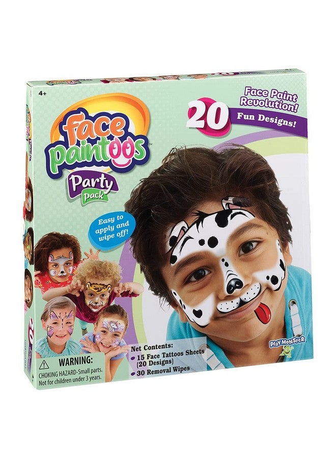 Face Paintoos Party Pack Face Design For A Face Paint Alternative For Kids Ages 4+