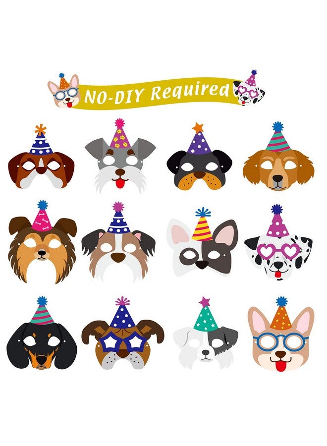 12 Pieces Dog Birthday Masks Funny Masks Dog Themed Paper Masks Dog Masks Birthday Garland Dog Theme Party Decoration Cardstock Baby Shower Dog Birthday Banner For Dog Puppy Birthday Party Favors