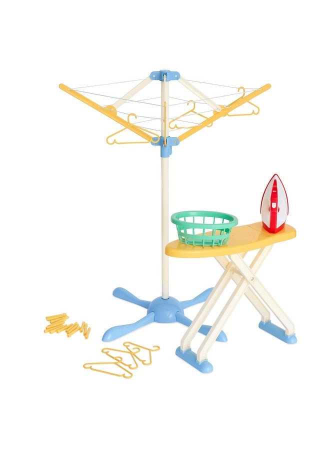 Wash Day Set Toy Ironing Board And Washing Line For Children Aged 3+ Equipped With Pretend Steam Iron And Laundry Basket