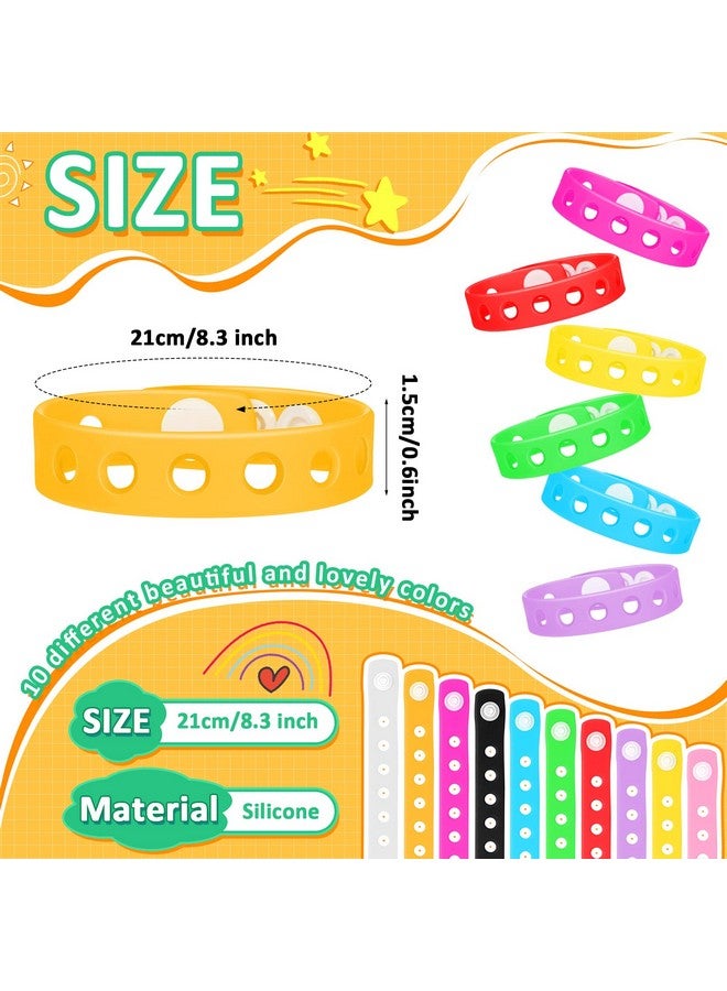 150 Pcs Silicone Shoe Charm Bracelet Bulk Adjustable Silicone Wristbands 8.3 Inch Cute Colored Rubber Bracelets For Kids Girls Boys Adult Diy Birthday Party Favors 10 Colors