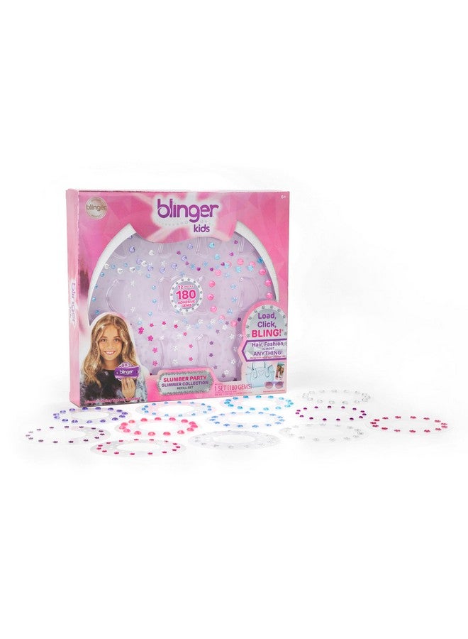 Glimmer Collection Refill Pack Slumber Party 12 Discs 180 Gems Bling In Brush Out Works Hair Styling Tool (Multicolored)