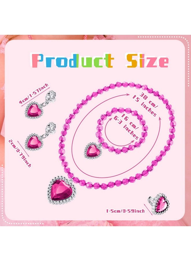 6 Set Princess Jewelry Dress Up Jewelry Princess Pretend Toy Jewelry Set With Necklace Bracelet Rings Earrings Princess Costume Jewelry Beaded Toy Necklace For Party Favors Costume (Colorful)