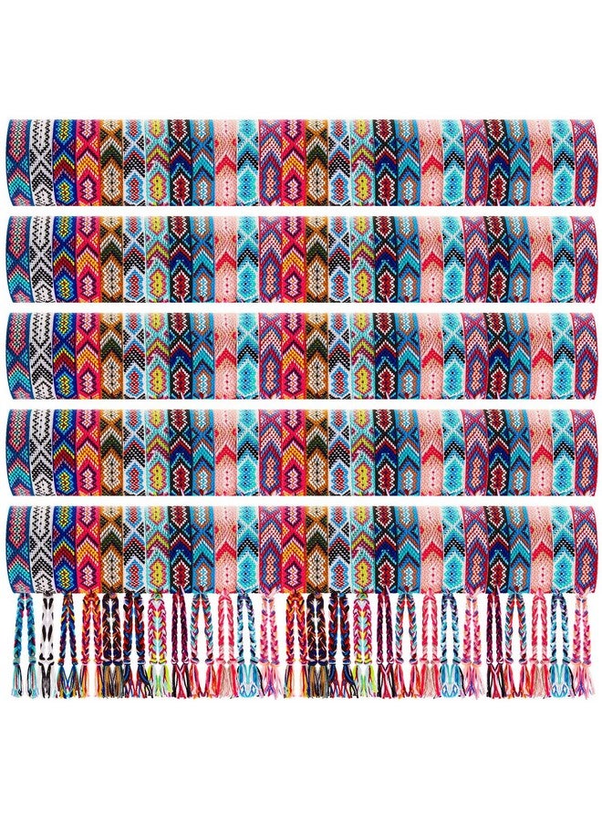 60 Pieces Nepal Woven Friendship Bracelets Bulk Adjustable Braided Bracelets Woven String Bracelet With Sliding Knot Closure For Kids Girls Women Men Camp 12 Random Colors