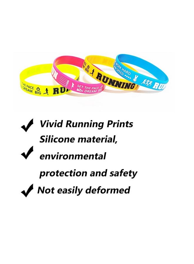 24 Pcs Running Motivational Silicone Wristband Personalized Rubber Bracelets Sports Prizes Party Favors And Supplies Birthday Party Goodie Bag Stuffers Carnivalevents