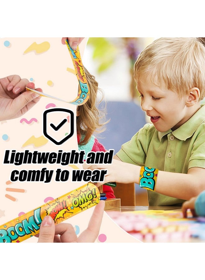 48Pcs Slap Bracelets Bulk Slap Wristbands Party Favors Mermaid Tie Dye Galaxy For Kids Birthday Gift Classroom Awards