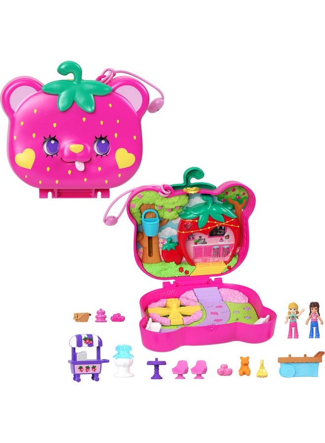 Dolls And Playset Travel Toy With Fidget Exterior Strawbeary Patch Compact With 12 Accessories