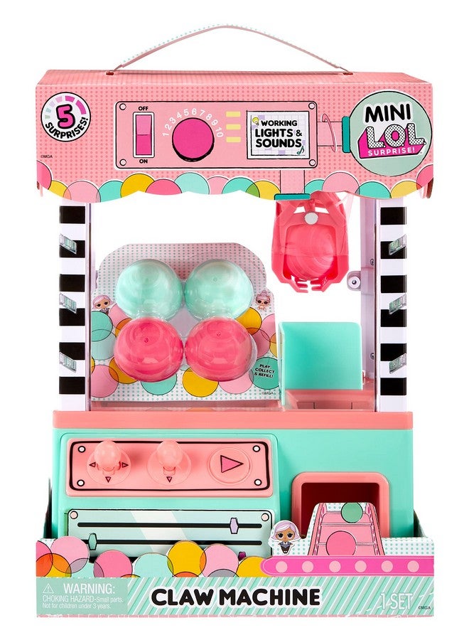 Minis Claw Machine Playset With 5 Surprises With Lights & Exclusive Lol Mini Family Holiday Toy Great Gift For Kids Girls Boys Ages 4 5 6+ Years Old & Collectors