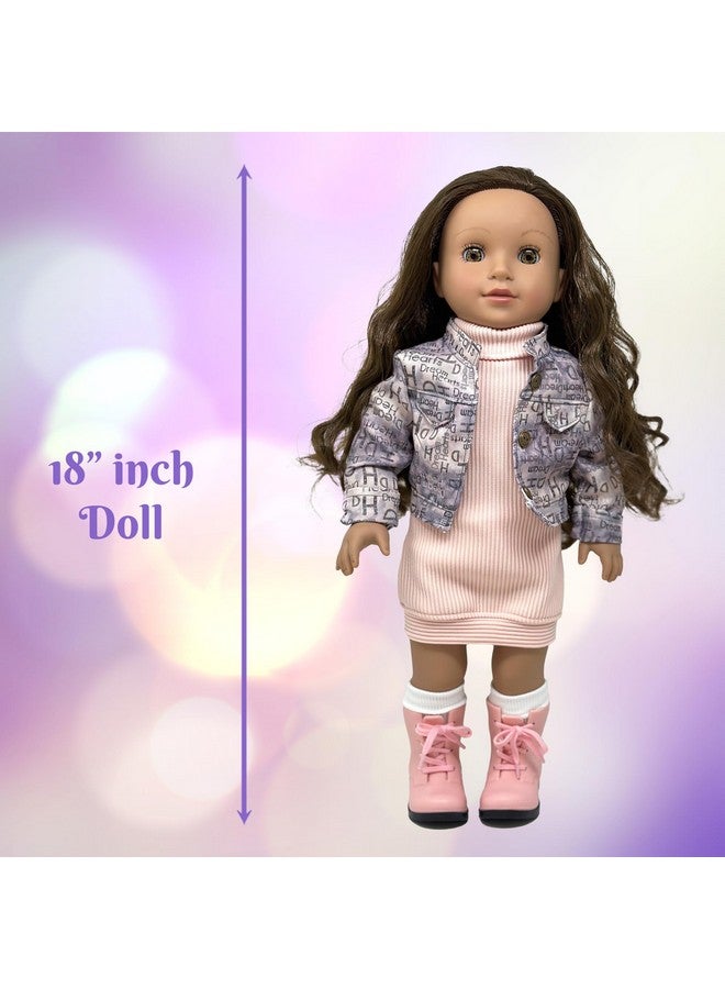 18 Inch Dolls With Soft Hair And Accessories Soft Body 18 Inch Doll With Sleeping Eyes Poseable Vinyl Arms & Legs Dress Outfit Cute 18