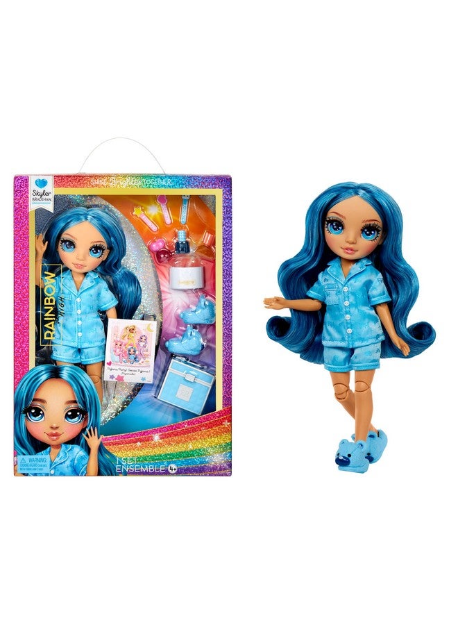 Jr High Pj Partyskyler (Blue) 9” Posable Doll With Soft Onesie Slippers Play Accessories Kids Toy Ages 412 Years