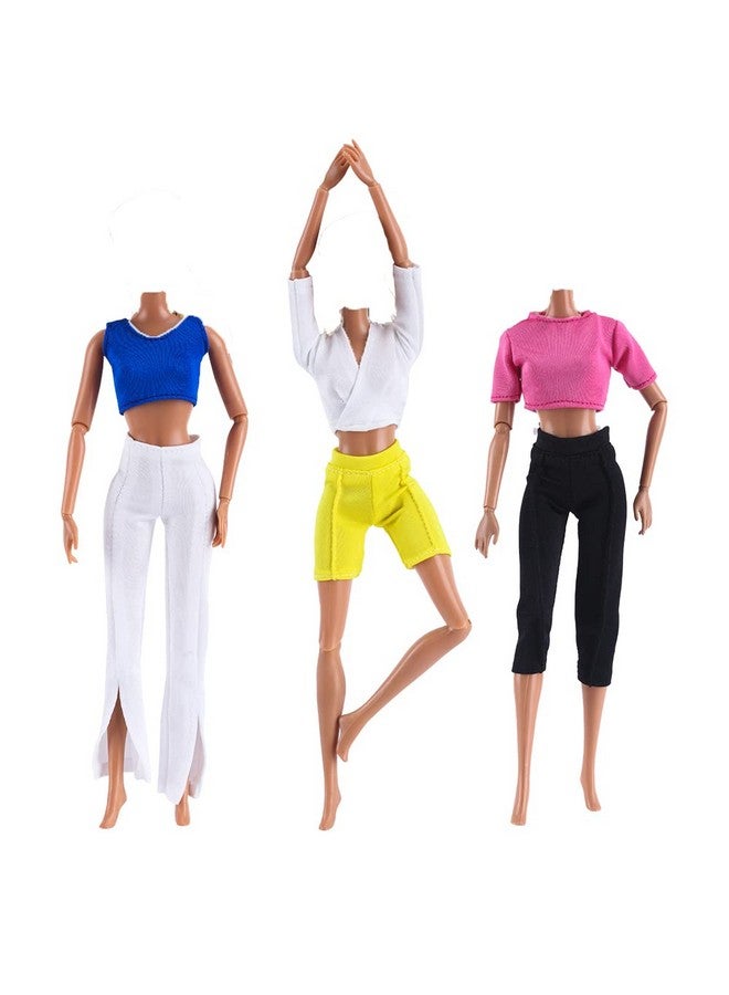 3 Sets Handmade Yoga Clothes Gym Running Fitness Sportswear For 11.5Inches Girl Doll