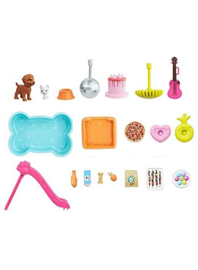 Replacement Parts For Barbie Doll Dreamhouse Playset Grg93 ~ Replacement Pretend Dog Pool And Slide Dog And Accessories Cat Guitar Disco Ball Chandelier And More!