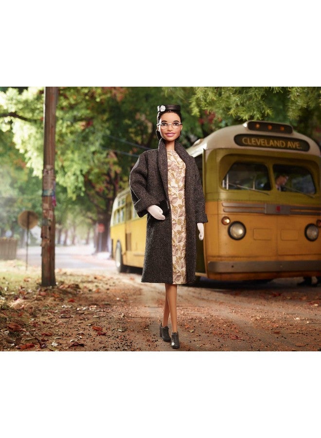 Barbie Inspiring Women Series Rosa Parks Collectible Barbie Doll Wearing Fashion And Accessories With Doll Stand And Certificate Of Authenticity