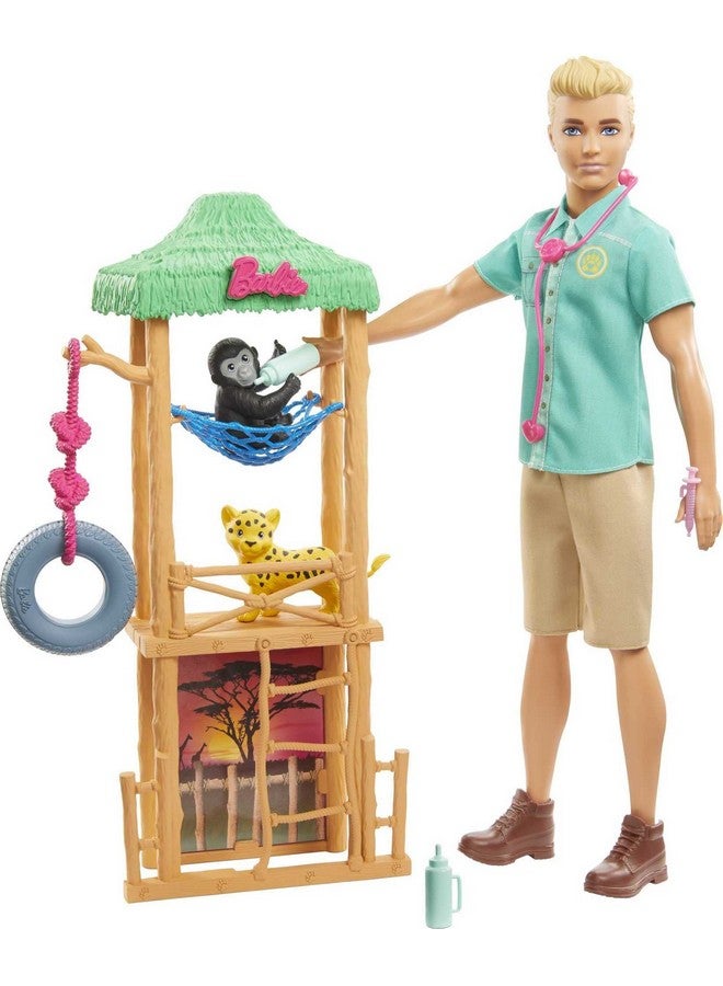 Careers Doll & Playset Wildlife Vet Theme With Ken Doll Furniture & Accessories