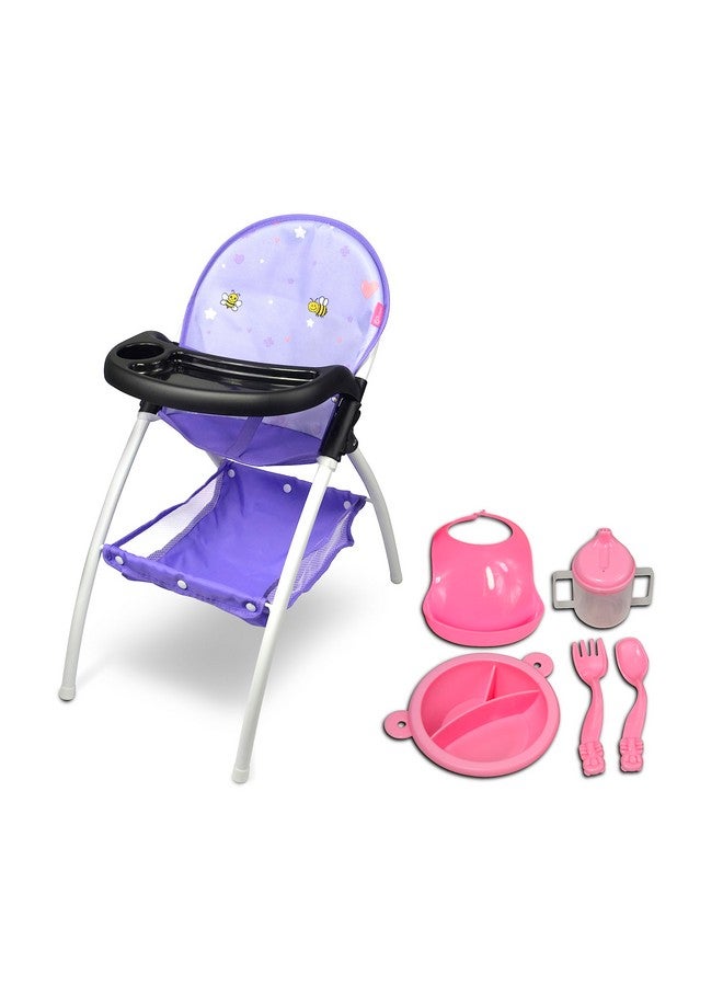 Baby Doll High Chair Toy High Chair For Baby Doll Baby Toy Highchair Doll Chair Baby Doll Accessories Baby Doll Furniturebring A Feeding Tray（Purple）…