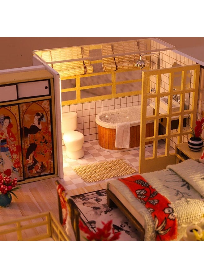 Dollhouse Miniature Diy House Kit With Japanese Style Creative Room With Furniture For Romantic Valentine'S Gift (Quiet And Elegant Residence)