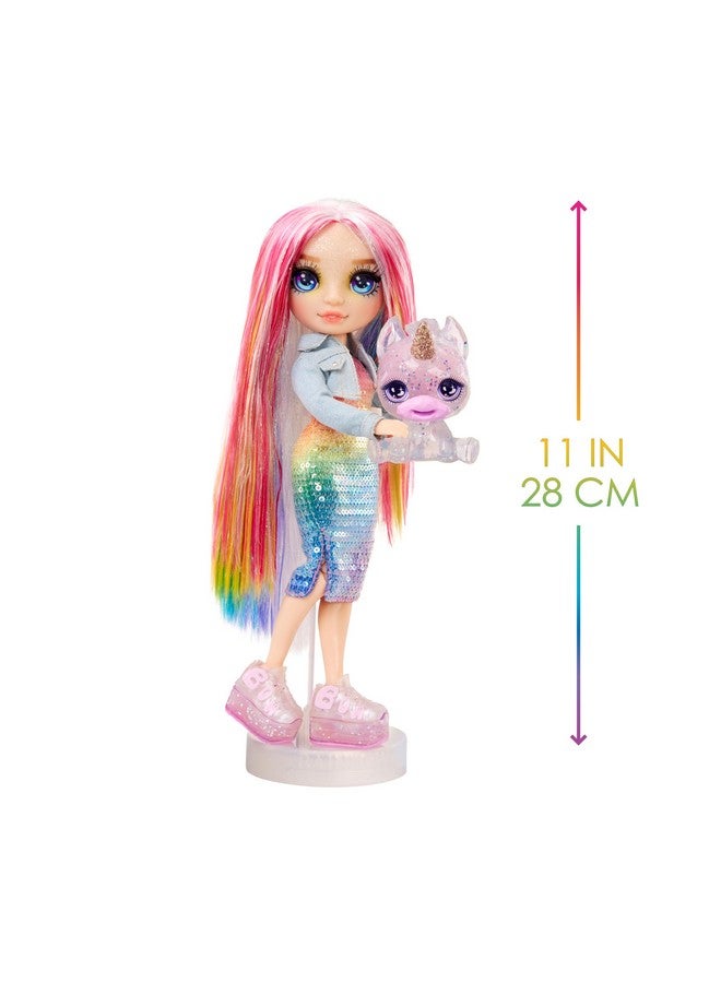 Amaya (Rainbow) With Slime Kit & Pet Rainbow 11” Shimmer Doll With Diy Sparkle Slime Magical Yeti Pet And Fashion Accessories Kids Gift 412 Years