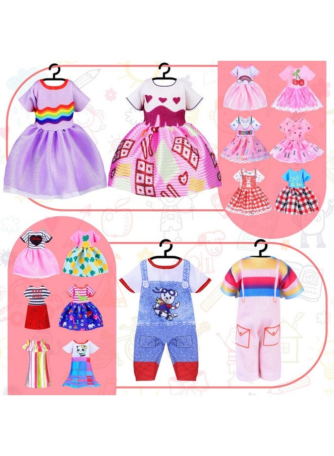 16 Pcs Girl Doll Clothes Lovely Outfits Mini Doll Clothes 6 Inch Dolls Clothes And Accessories For Kids Birthday Outfit (Beautiful Girls)