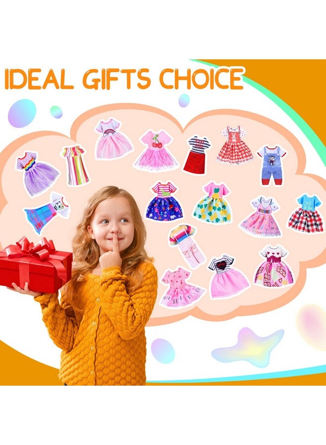 16 Pcs Girl Doll Clothes Lovely Outfits Mini Doll Clothes 6 Inch Dolls Clothes And Accessories For Kids Birthday Outfit (Beautiful Girls)