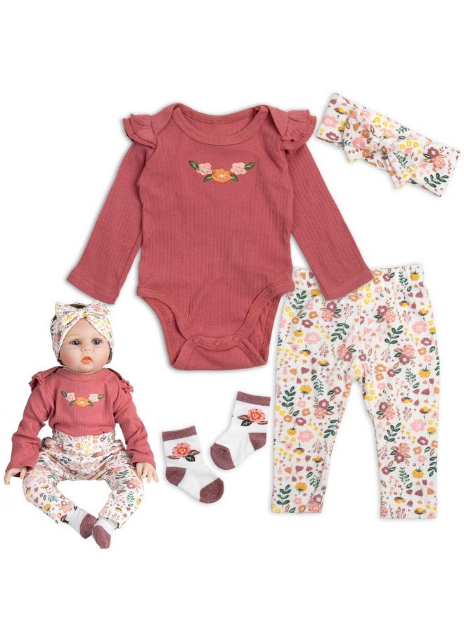 Reborn Baby Doll Clothes 4Pcs Set For 2224 Inch Baby Dollbaby Doll Clothes Outfit Accessories Fit Newborn Baby Doll Girl