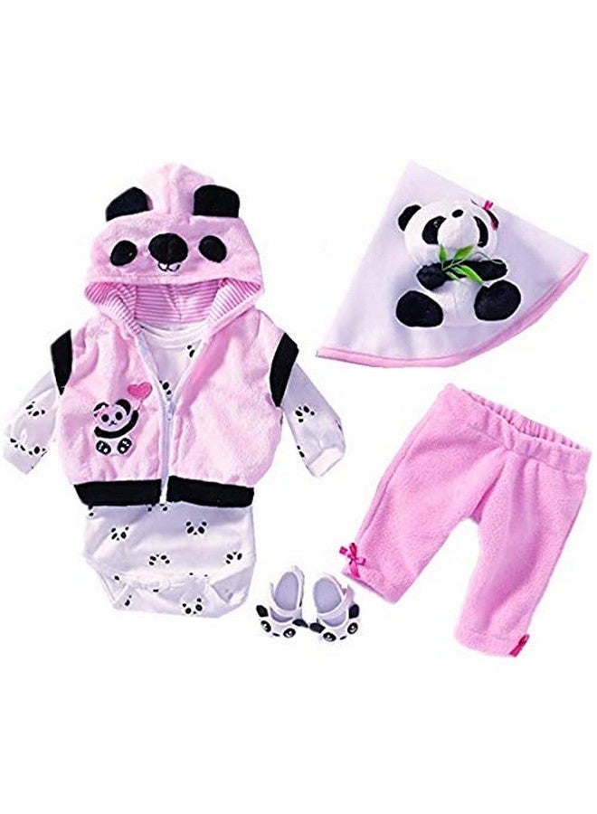 Reborn Baby Dolls Clothes 17 Inch Girl For 1722 Inch Newborn Reborn Dolls Pink Panda Outfit 6 Piece Set