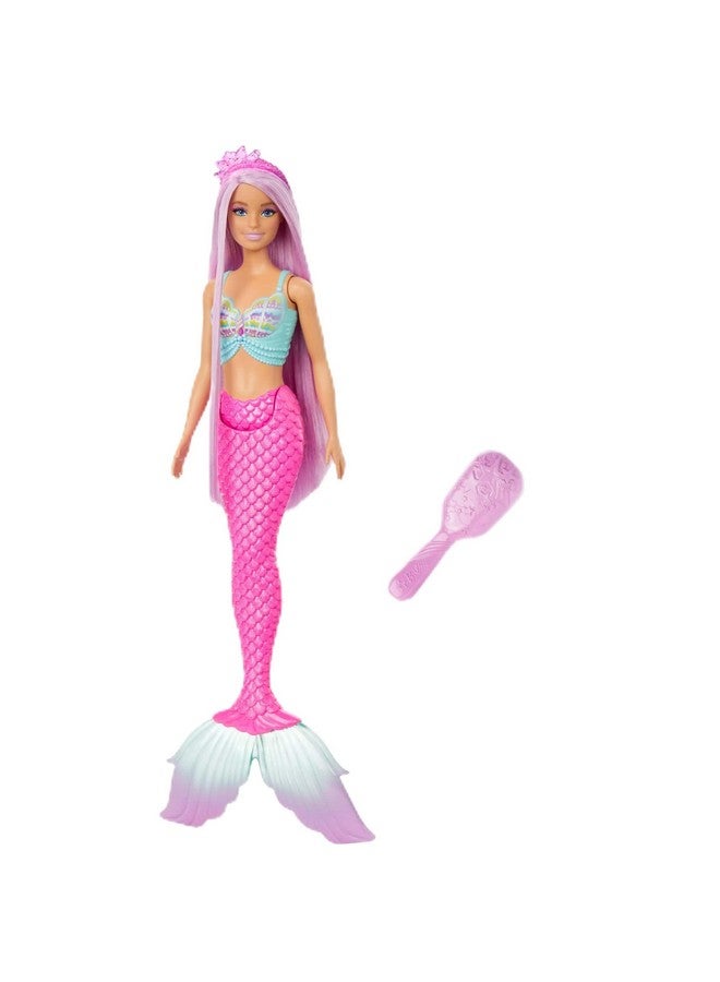 Mermaid Doll With 7Inchlong Pink Fantasy Hair And Colorful Accessories For Styling Play Like Headband And Barrettes