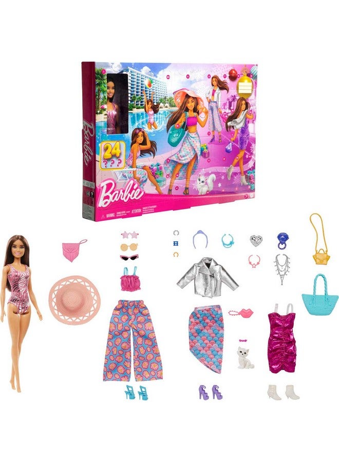 Doll And Fashion Advent Calendar 24 Clothing And Accessory Surprises Like Swimsuit Dress Hat And Pet Kitten