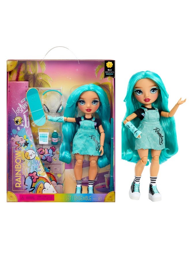 Blu Blue Fashion Doll In Fashionable Outfit Wearing A Cast & 10+ Colorful Play Accessories. Gift For Kids 412 Years And Collectors