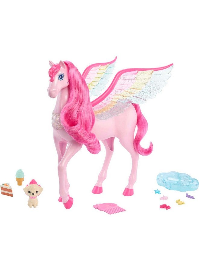 Pink Barbie Pegasus With 10 Accessories Including Puppy Winged Horse Toys Barbie A Touch Of Magic