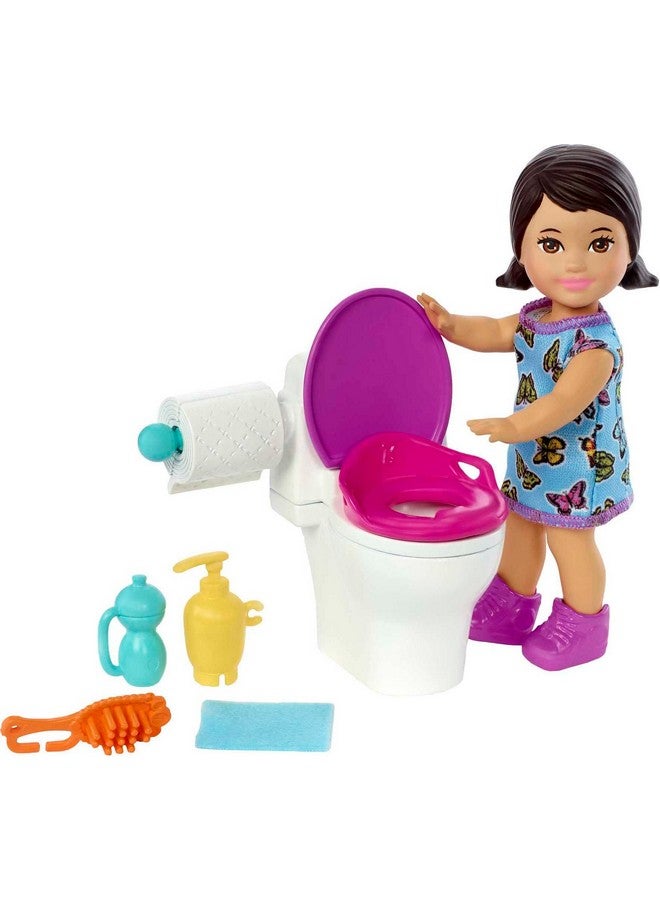 Small Doll And Accessories Babysitters Inc. Toddler Doll Set With Toilet And 5 Themed Pieces Babysitters Inc.