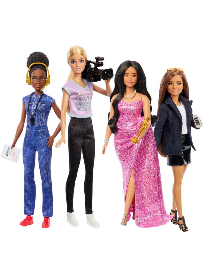 Careers Set Of 4 Dolls & Accessories Women In Film With Studio Executive Director Cinematographer & Movie Star In Removable Looks