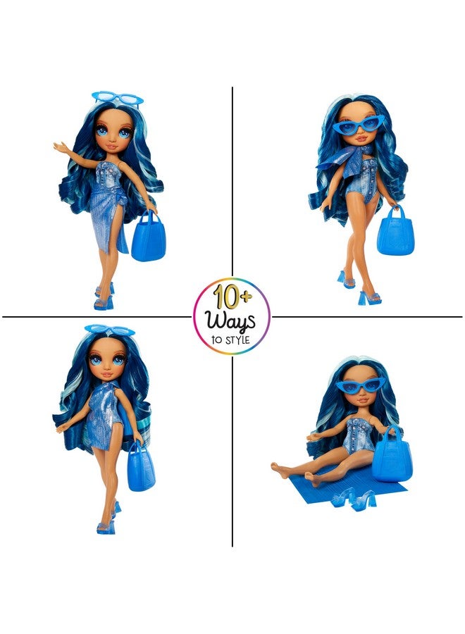 Swim & Style Skyler (Blue) 11” Doll With Shimmery Wrap To Style 10+ Ways Removable Swimsuit Sandals Fun Play Accessories. Kids Toy Gift Ages 412 Years