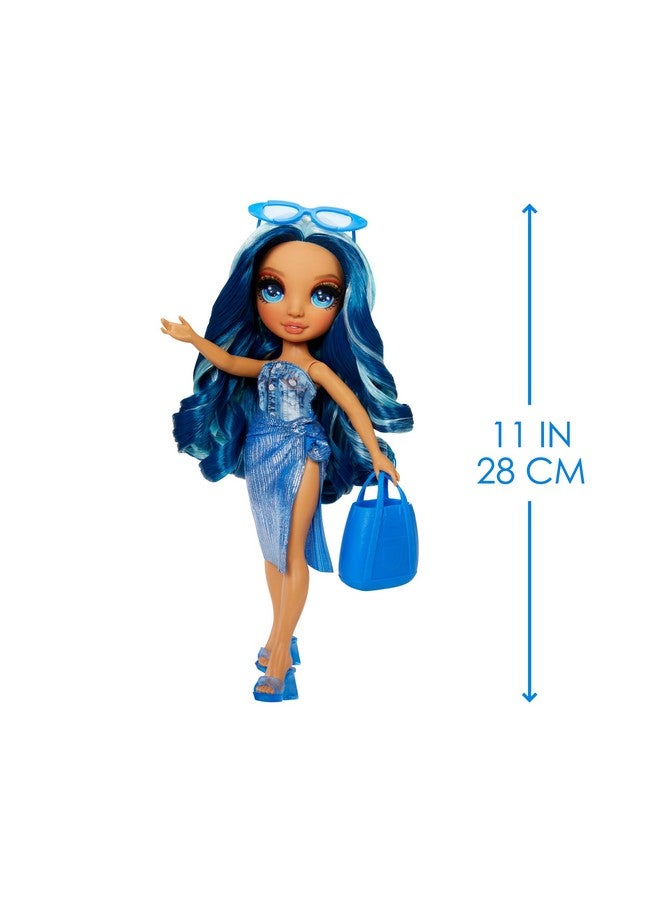 Swim & Style Skyler (Blue) 11” Doll With Shimmery Wrap To Style 10+ Ways Removable Swimsuit Sandals Fun Play Accessories. Kids Toy Gift Ages 412 Years