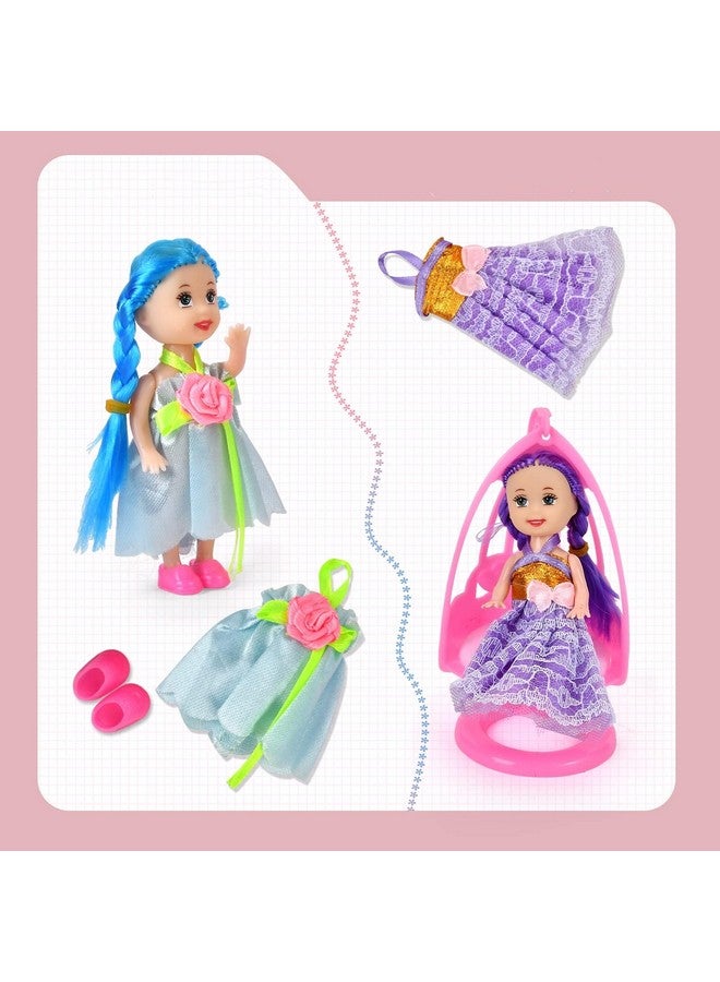 10 Sets Doll Clothes For 3 Inch Mini Doll ，Include 10 Pieces Girl Mini Dolls 10 Sets Handmade Doll Clothes And 10 Pairs Of Doll Shoes