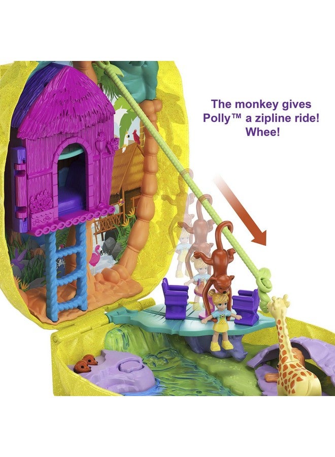 Dolls & Accessories 2In1 Travel Toy Pineapple Purse Playset With Micro Polly And Lila Dolls