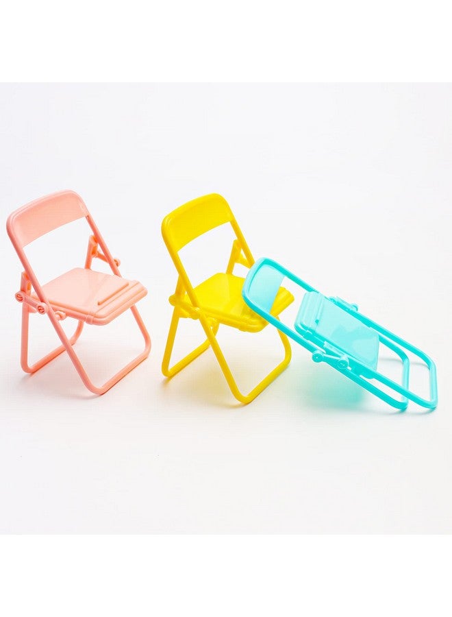 9 Pieces 1:6 Scale Colorful Miniature Chair Miniature Folding Chairs Miniature Plastic Chair Mini Furniture Accessories(Random Color)